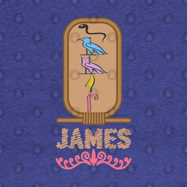 JAMES-American names in hieroglyphic letters-James, name in a Pharaonic Khartouch-Hieroglyphic pharaonic names by egygraphics